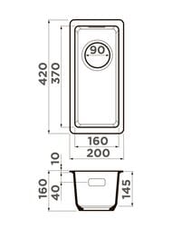����� Omoikiri KATA 20-U-BL (200�420�147) ����������� ������, ���������, ������ 4993375