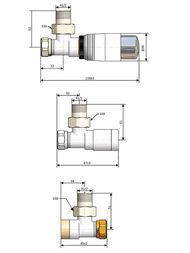SCHLOSSER Комплект клапанов ELEGANT GZ1/2хGW1/2 проходной с ручной регулировкой, белый 604200131