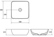 Умывальник RAVAK UNI 380 S SLIM (380х380х125) без перелива, белый — изображение 5