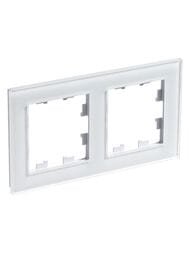 Рамка Systeme Electric ATLASDESIGN NATURE 2 поста, СТЕКЛО БЕЛЫЙ ATN320102
