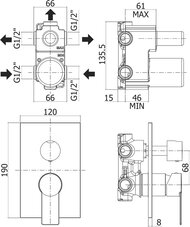 ��������� ��� ���� Paffoni Tango TA019CR/M 3 ���., �������., � ��.������, ��������., ����