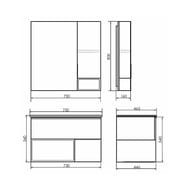 Тумба COMFORTY Франкфурт-75 (750х560х465) подвесная, с черной раковиной, бетон светлый 00-00011082