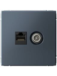 Розетка Systeme Electric ARTGALLERY двойная ТВ+компьютерная RJ45, кат. 5Е, грифель, GAL000789