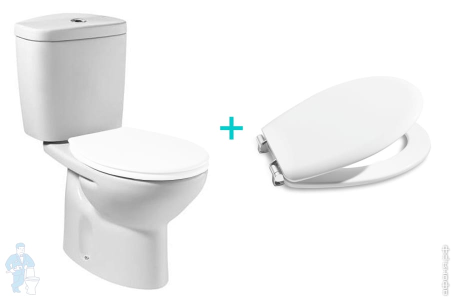Roca VICTORIA Унитаз компакт (370х665х780) с косым выпуском, сиденье ...