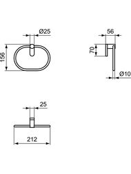 Полотенцедержатель-кольцо Ideal Standard CONCA T4503A2 настенный, цвет: шлифованное золото