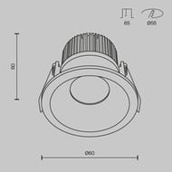 ������������ ���������� Maytoni Zoom (���) DL034-01-06W4K-D-B, 4000K, 6��, 60�, IP65, ������