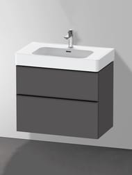 Тумба под раковину Duravit D-Neo (625x784x452мм) подвесная, графит матовый DE4377004490000 — изображение 2