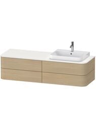 Тумба под раковину справа Duravit Happy D.2 Plus 1600х408х550 4 ящика, дуб средиземн. HP4973R7171 — миниатюра 1