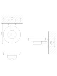 Мыльница Decor Walther BA WSS настенная, цвет: белый матовый/черный матовый  0530760