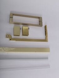 Душевой уголок CEZARES SLIDER-А-2 (900-1000х900-1000х1950) стекло прозрачное/профиль золото браш. SLIDER-A-2-90/100-C-BORO