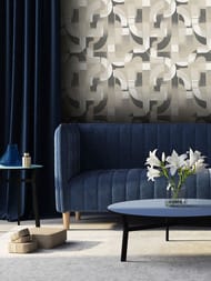 Обои виниловые на флизелине Grandeco Karuna (0,53х10,05) абстракция, серые A76002 (рул.)