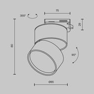 �������� ���������� Maytoni Onda Unity (���� �����) TR007-1-12W3K-B-1 3000K 12�� 120�, IP20, ������