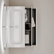 Тумба под раковину SANCOS Folk (995х445х500) подвесная, 2 ящика, рельефная, Bianco FL100W