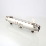 Коллектор VALTEC 1.1/2" на 3 выхода, 3/4"Н с м-о расст вых. 100мм, нерж. сталь, VTc.510.SS.080503 — миниатюра 4