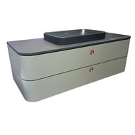 Уценка! Тумба с раковиной Duravit Happy D.2 Plus 1300х408х550 2 ящ., подсветка, цвет: серый матовый