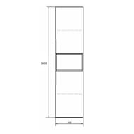 Шкаф-колонна COMFORTY Франкфурт-40 (400х1600х320) подвесной, дуб шоколадно-коричневый 00004150535