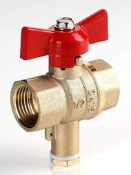 Кран шар.VALTEC СТАНДАРТ для подкл..датчика температуры 1/2"ВН-ВН PN40 рукоятка бабочкаVT.128.GN.04 — изображение 4