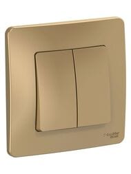 Выключатель Systeme Electric BLANCA скрытой установки 2-клавишный cх.5, 10A, 250B, титан BLNVS010504