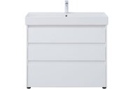 Тумба под раковину Aquanet Nova Lite 100 (950х435х735) напольная, 3 ящика, белый глянец 302478