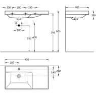 ����� ��� �������� La Fenice Cubo Grigio 90 �� (876�469�350) ����� ������� FNC-01-CUB-G-90