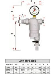 Фильтр FAR 3/4"ВН, 100мкм, под манометр, с магнит. вставкой, Max: 95 °C, 25бар, FA 39F5 34100
