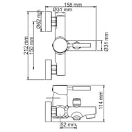 Смеситель для ванны WasserKRAFT Main 4101 однозахватный, короткий излив, душ. гарнитур, цвет: хром
