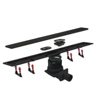 Душевой лоток BETTOSERB Confluo Frameless Line Black Glass 650мм с решеткой, комб.затвор