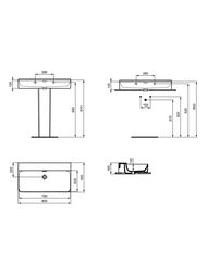 Умывальник Ideal Standard CONCA (800х450) без отверстия под смеситель, с переливом T379401