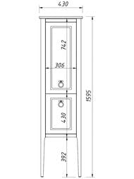 Пенал Caprigo Джерси 430х1595х420 левосторонний, напольный, 2 двери, антарктида 34350L-SF015