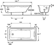 ����� ��������� Jacob Delafon Odeon Up 180�80 (��� �����) E6048RU-00