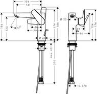 ��������� Hansgrohe Talis E 71754140 ��� �������� � ������ ��������, 150��, ������ ������