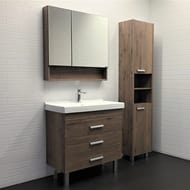Зеркало-шкаф COMFORTY Никосия-80 (800х800х130) подвесной, дуб темный 00-00007619