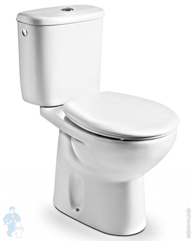 Roca VICTORIA Унитаз компакт с косым выпуском (370х665х780) белый ...