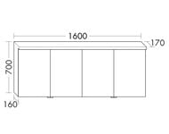 Зеркальный шкаф Burgbad Lin20 1600х700х170 LED, 4 дверцы, диммер, дуб меринос SPQK160F5354 — изображение 6