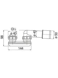 Сифон NOBILI для душевого поддона, без выпуска, G1 1/2" х 40/50, черный AV00109/3CR