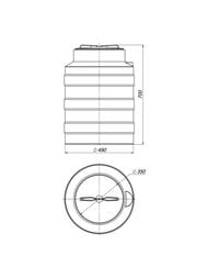 Емкость Polimer Group V-100 (700х490) 100л, цилиндрическая, вертикальная, синяя