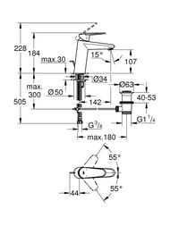Смеситель Grohe EuroDisc Cosmopolitan 23448002 для умывальника, M-Size, с донным клапаном — изображение 4