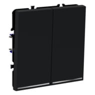 Выключатель двухклавишный с подсветкой Voltum S70 VLS020207, графит