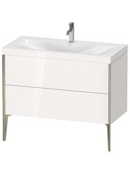 Тумба с умывальником Duravit XViu 1000х480х610 напольная, 2 ящика, белый глянец/шампань XV4711OB122C