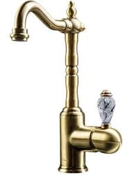Смеситель Boheme Crystal 302-CRST для раковины, на 1 отверстие, однозахватный, бронза — миниатюра 1