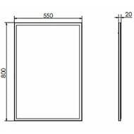 Зеркало COMFORTY Лозанна-55 (550х800х20) подвесной, серый матовый 00-00009575