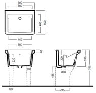 �������� ������������� Hatria Sink 60 01Y1VD01 600�500�335 ���������, ��� ��������� ��� ���������