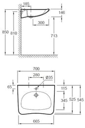 �������� Jacob Delafon E1980-00 (700�545) ��� ���������, � ���������� ��� ���������