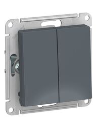 Переключатель Systeme Electric ATLASDESIGN 2-клавишный схема 6 10АХ механизм грифель ATN000765