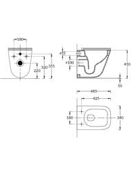 Унитаз KERAMA MARAZZI Cubo Торнадо подвесной безободковый, с крепежом и сидением, белый CU.T.wc.02 — изображение 12