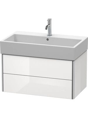 Тумба под раковину Duravit XSquare 784х397х460 подвесная, 2 ящика, белый глянец XS419502222