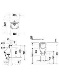 Писсуар Duravit No.1 305х290мм, с креплением, белый 2818300000