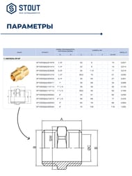 Ниппель STOUT 2"НН, латунь,  SFT-0003-000022