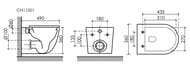 ������ ��������� Ceramicanova Uno Rimless 360�490�360 ������������,� ��������,������ ���. CN11001MB