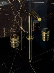 Смеситель Boheme Prestige 152-G-PR для раковины, на 3 отверстия, двухзахватный, золото — изображение 2